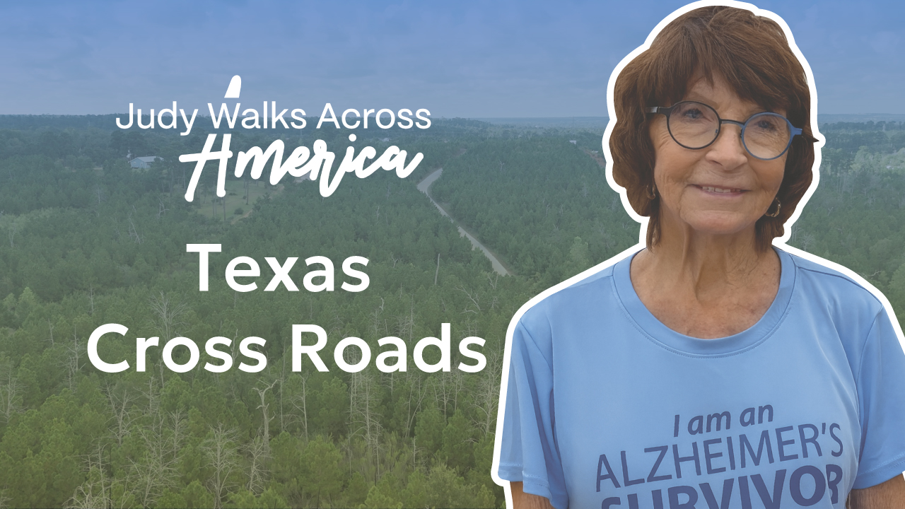 A group photo of Judy and her supporters at the start of her walk across America.